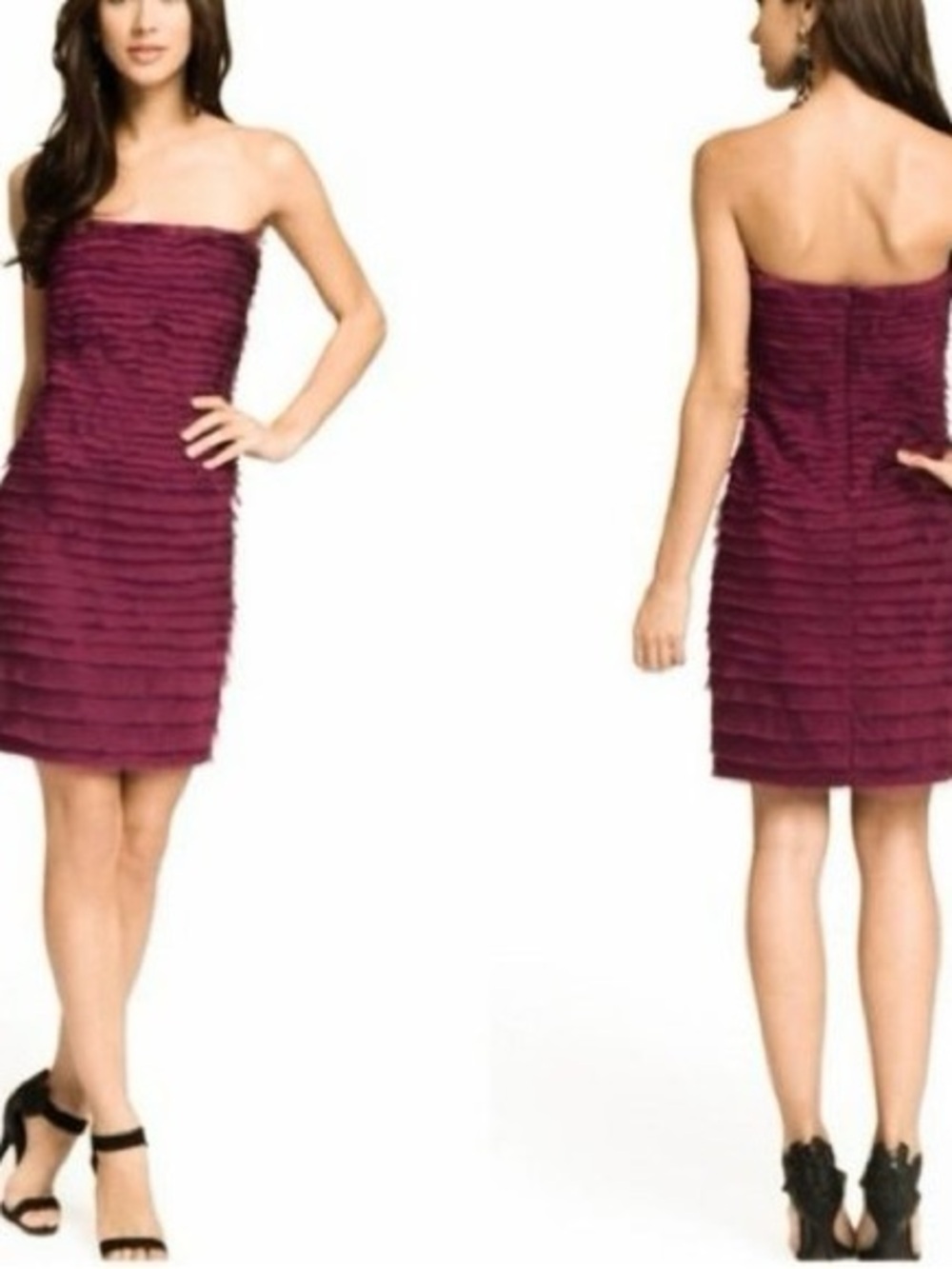 Alice + Olivia Women’s Strapless Silk Ruffled Mini Cocktail Dress Size XS